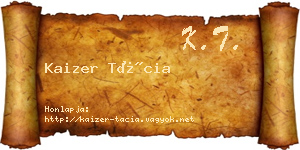 Kaizer Tácia névjegykártya